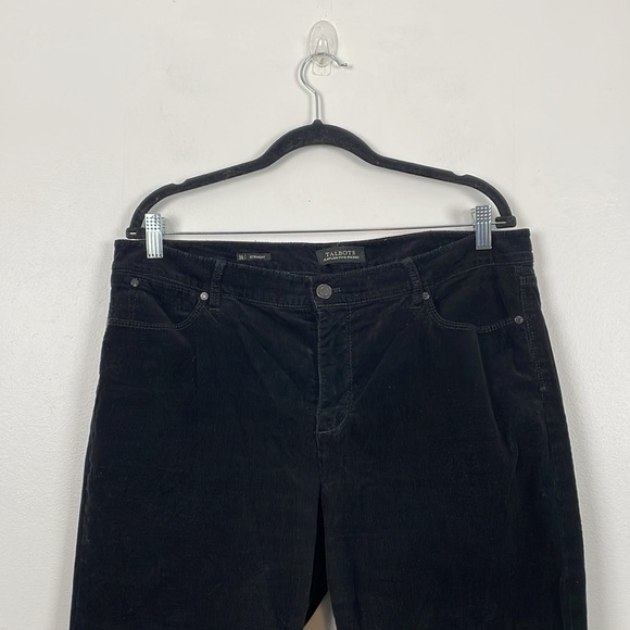 Talbots Corduroy Straight Leg Womens 14 Black 5 Pocket Plus Size Relaxed Pants - Picture 3 of 11